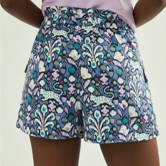 Anthropologie Estelle Blue and Pink Cargo Shorts - Picture 7 of 7